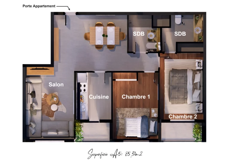 Apartement A5 - Maison Mazagan 3