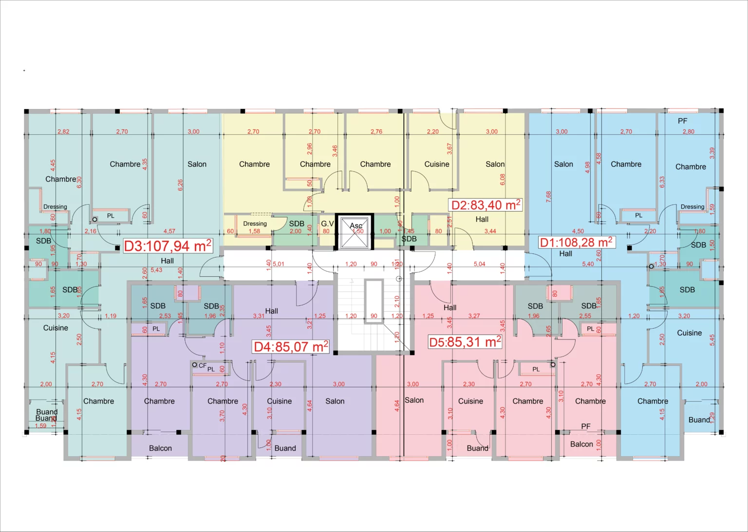 Plan Appartement 4eme étage